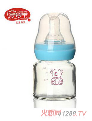 愛(ài)嬰寶易清洗玻璃果汁瓶60ml