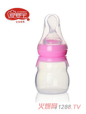 愛(ài)嬰寶硅膠擠壓米糊果汁水輔食奶瓶160ml