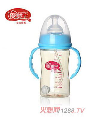 愛嬰寶有柄PPSU奶瓶寬口徑210ml母乳實(shí)感