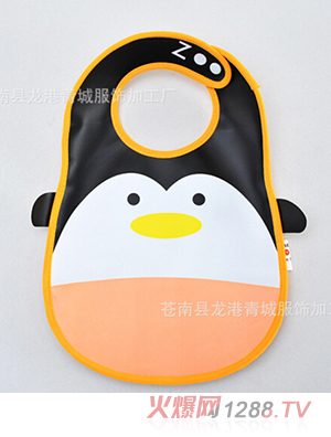 yinge童防水PVC軟塑料立體圍嘴企鵝