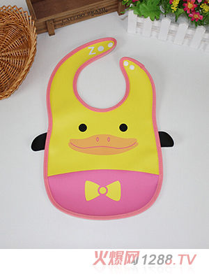 yinge童防水PVC軟塑料立體圍嘴鴨子