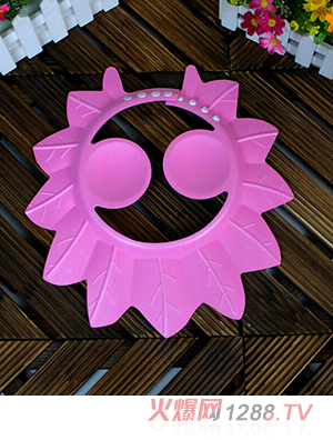 加厚兒童洗頭帽紅