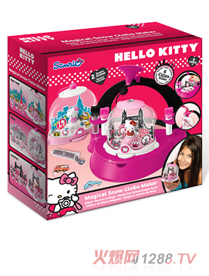 凱蒂貓自制雪花水晶球