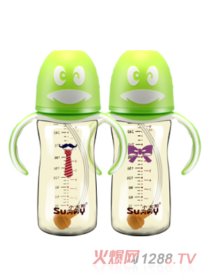 小太陽(yáng)可愛(ài)企鵝自動(dòng)刻度感溫奶瓶280ML
