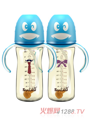 小太陽(yáng)可愛(ài)企鵝自動(dòng)刻度感溫奶瓶330ML