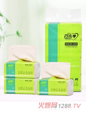 得布竹纖維本色面巾紙