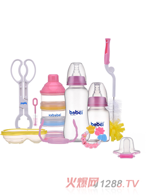 邦貝小象喂哺套裝粉色系