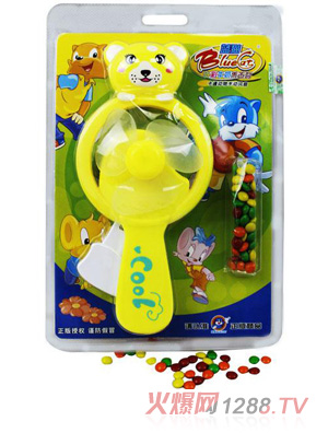 藍貓-卡通手動風扇(黃色)