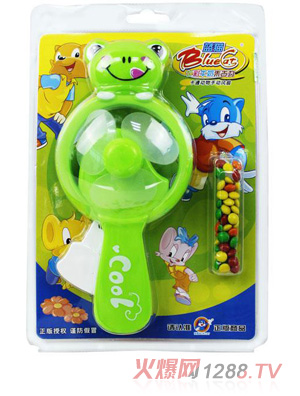 藍貓-卡通手動風扇(綠色)