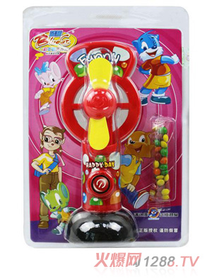 藍貓-臺式電動風扇(紅色)