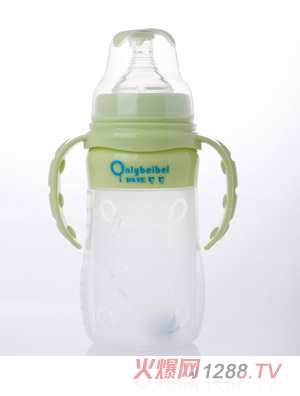 唯昵貝貝WA10寬口硅膠奶瓶綠色300ml