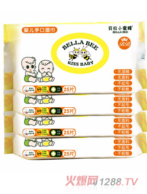 貝拉小蜜蜂yinge手口濕巾（25片四連包）
