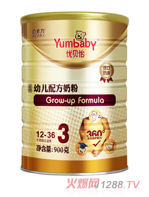 優(yōu)貝怡youe配方奶粉900克3段