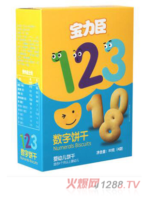 寶力臣yingye餅干123數(shù)字餅干80g