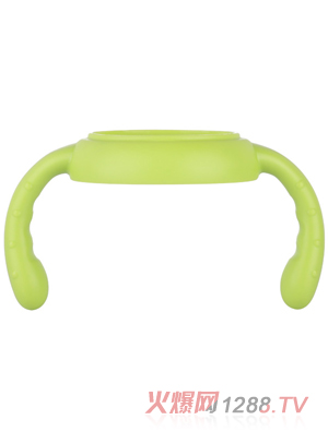 萌嘟嘟寬口奶瓶手柄綠色