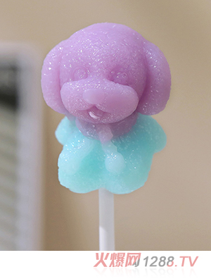 米唐たき動物派對棒棒糖-小狗馬卡龍紫藍