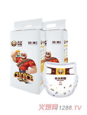 光頭奶爸yinge紙尿褲M碼52片