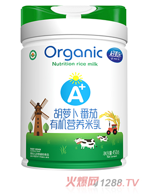 啟美樂有機(jī)營養(yǎng)米乳-胡蘿卜番茄