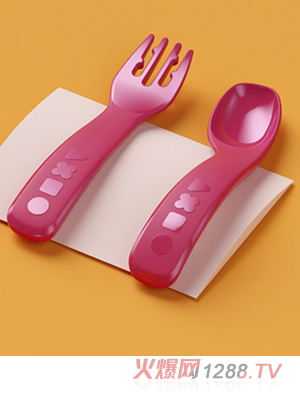 octoto短柄訓(xùn)練叉勺兒童餐具